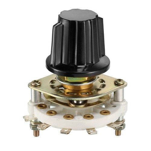 1P4T 1 Pole 4 Position 1 Deck Band Channel Rotary Switch Selector with Knob