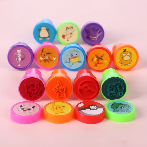 12PCS Pokemon Anime Color Mini Seal Pikachu Gengar Snorlax Cartoon Cute Stamp — image 6