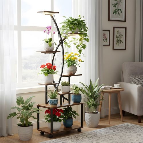 LED 8 Tiered Plant Stand Indoor with Grow Lights Flower Shelf Plant Display Rack — image 12
