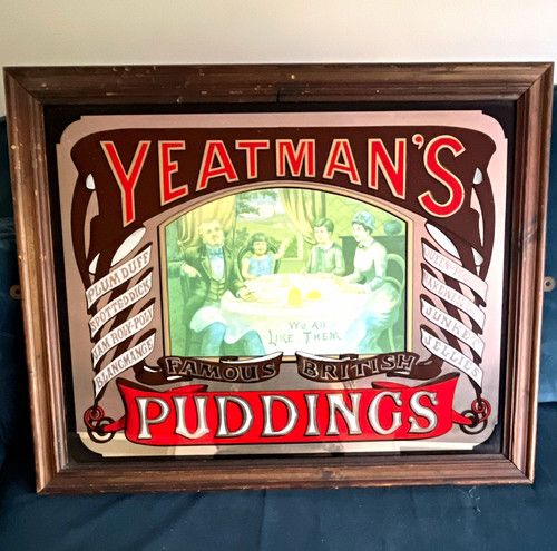 Yeatman’s Famous British Puddings Framed Advertising Sign/Plaque