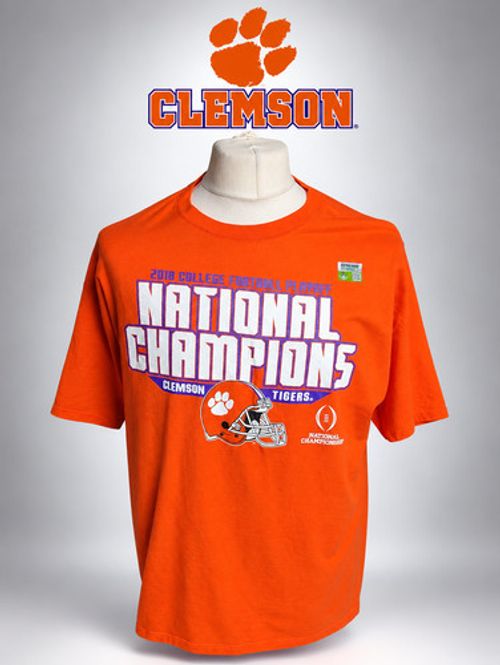 Champion Clemson Tigers T-Shirt Mens XL Orange 2018 National Champions NCAA
