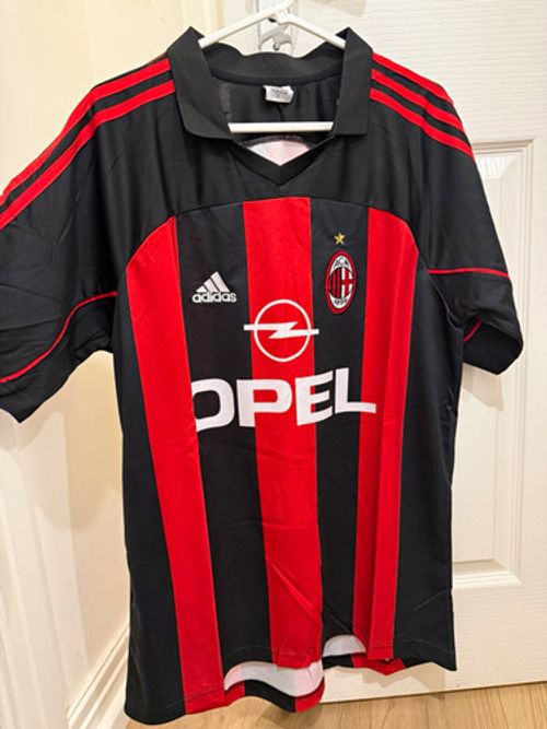 adidas AC Milan Home Football Shirt Jersey Adults XL Red/Black Short Sleeve