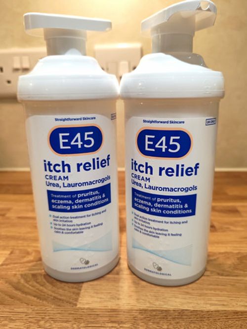 E45 Itch Relief Cream Urea & Lauromacrogols 500g Pump x2 Exp 10/2027