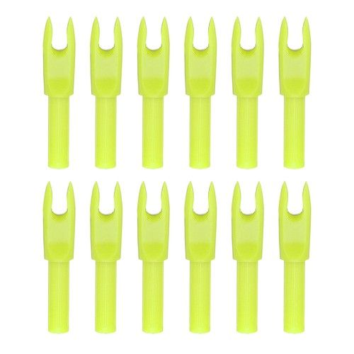 12 Pack Archery Arrows Nocks 4.2mm Plastic Insert Arrow Nock, Yellow