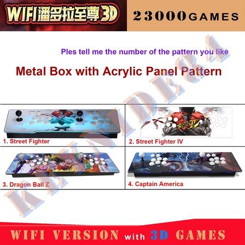 WiFi Pandora's Box 3D 23000 Classic Games Arcade Console Double Stick Retro Game