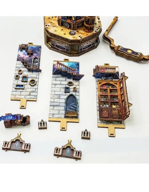 The Lantern of Galaxy - DIY 3D Wooden Puzzle Music Box with LED Lights — image 5
