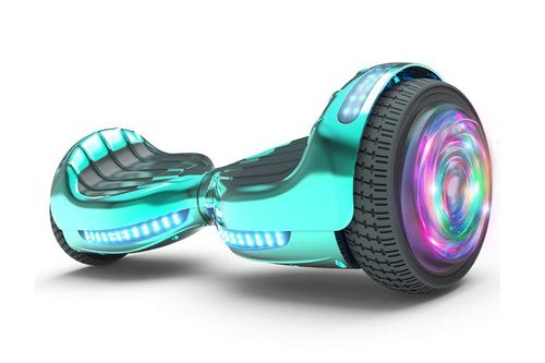 Blue / Turquoise Chrome Hoverboard Swegway with Bluetooth and LED wheels UL2272 — image 8