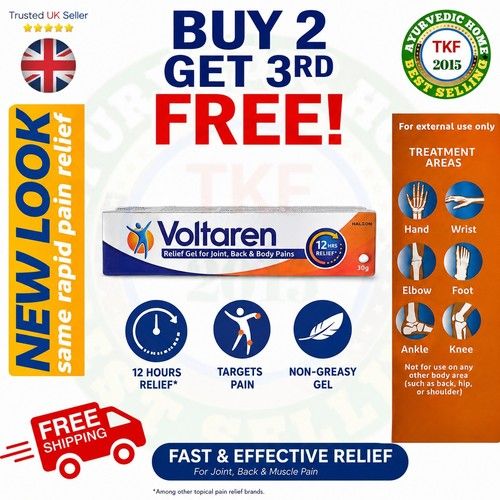 Voltaren Pain Relief Gel 12 hrs joint pain relief 30g Packs UK