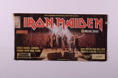 Iron Maiden Concert Ticket Original Earls Court London June 16th 2000