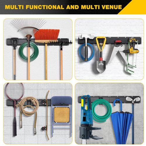 3x Garage Garden Tool Holder Storage Rack Shed Wall Mounted Organiser Long Hooks — image 6