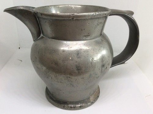 Antique Georgian English Pewter Beer / Ale Jug - Kings Arms Drury Lane