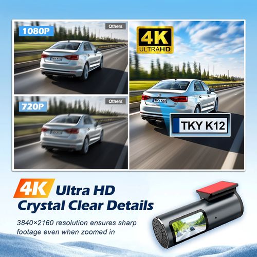 4K UHD GPS Dash Cam G-Sensor 24H Parking Dash Camera App WiFi with Hardwire Kit — image 10