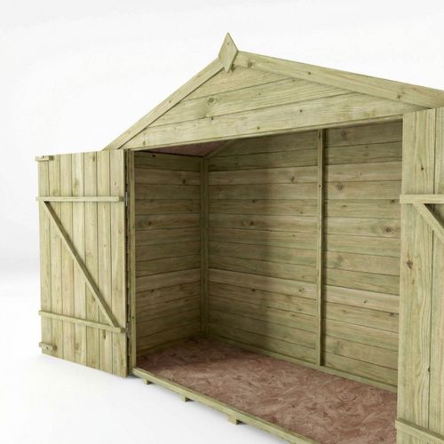 3 x 7 Wooden Garden Bike Shed Storage Overlap Double Doors Apex Roof Waltons  — image 10