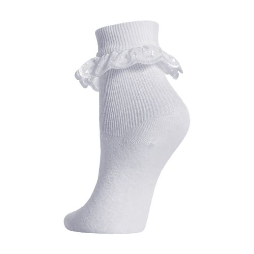 Girls Frilly Lace Socks Trim Top Kids School Uniform Ankle Socks - 3,6,12 Pairs — image 3