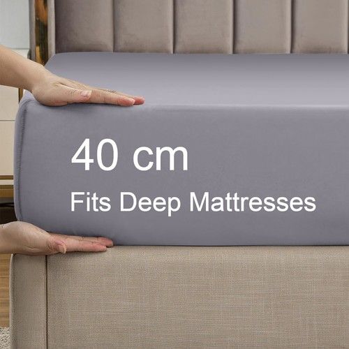 Extra Deep 40 CM Fitted Sheet Single Double King Super King Size Bed Sheets Uk