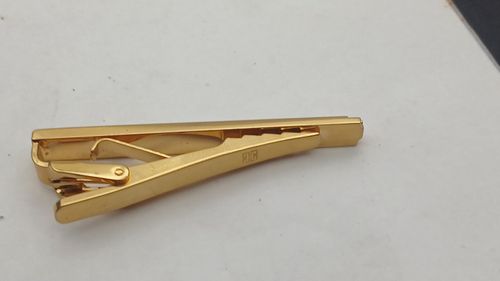 Givenchy Tie Clip Bar Brushed Steel Gold Tn Vintage Mens Gift Boxed — image 8