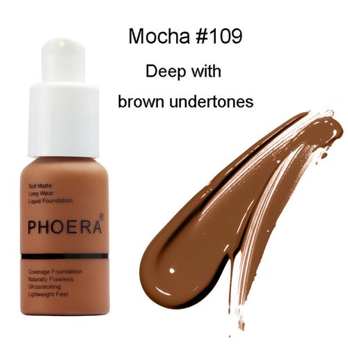TWIN PACK - Phoera Matte Skin Foundation Full Coverage Face Makeup Concealer UK — image 1