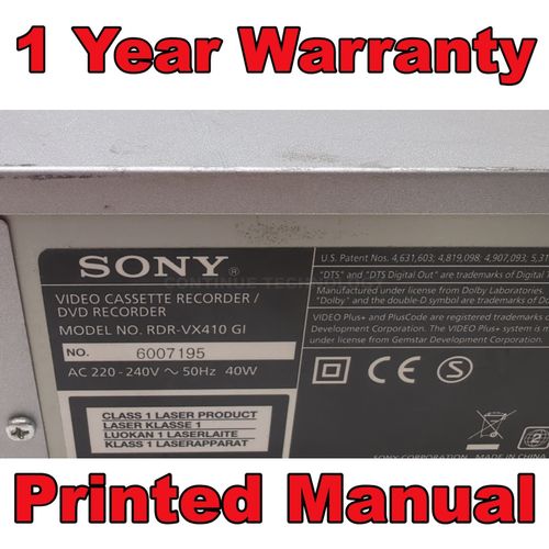 Sony RDR-VX410 GI Video Cassette VHS DVD Recorder Combo Silver Copy VHS to DVD — image 8