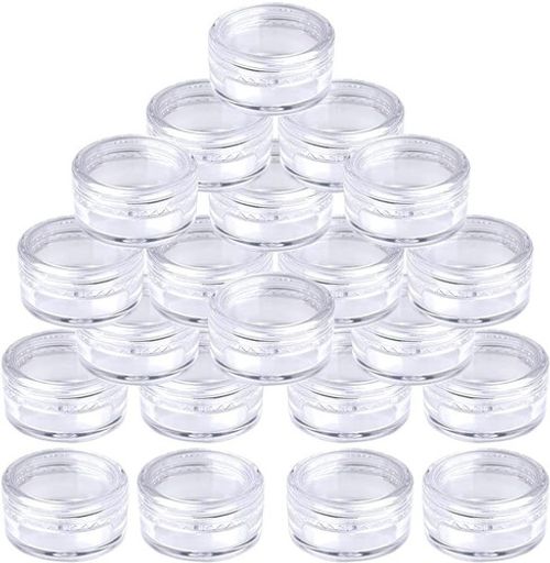 50 Pack 5Ml Empty Plastic Cosmetic Jars with Clear Lids