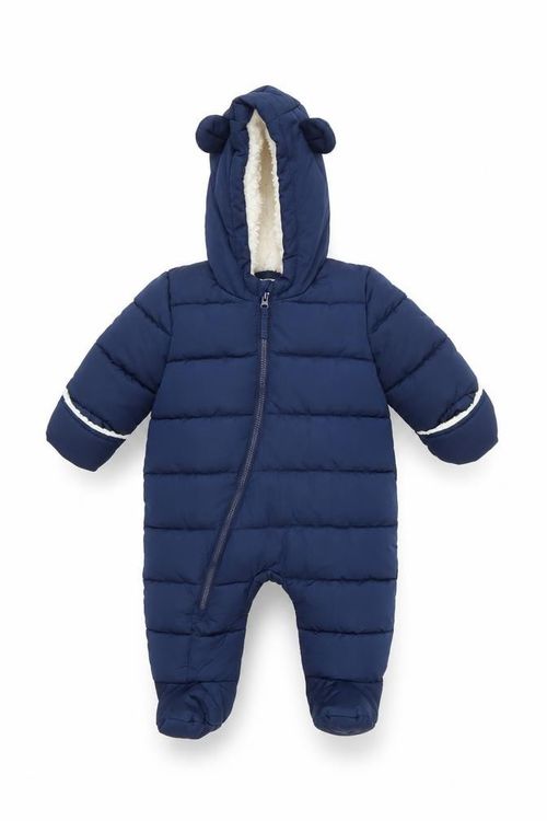 Fred & Flo Unisex Baby & Toddler Puffer Jacket Snowsuit Size 3-6 Months Blue — image 1
