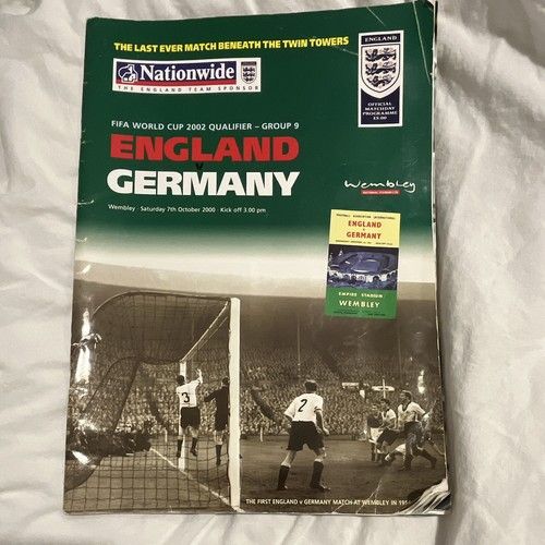 England v Germany match programme - last game at old Wembley