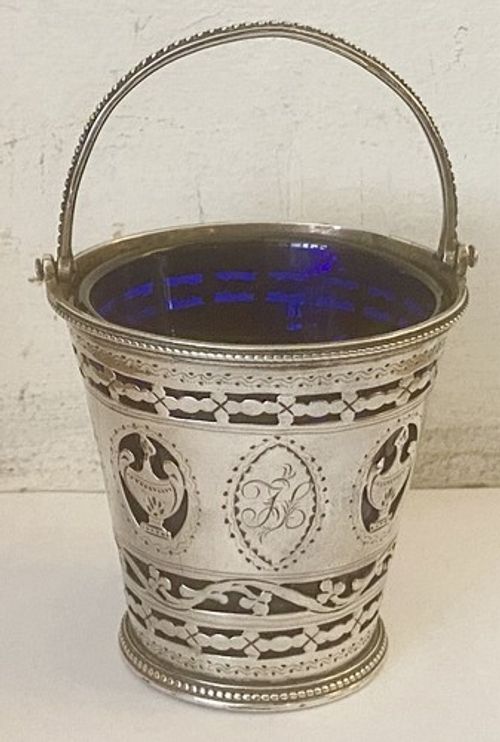 Georgian Pierced Silver Cream Pail / Sugar Basket - London 1784