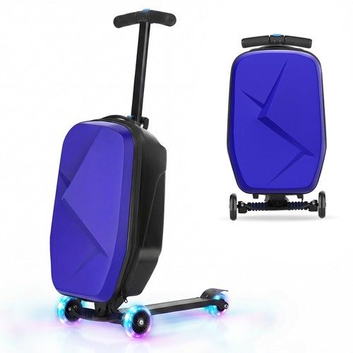 2in1 Suitcase Scooter Adults Kids Ride on Suitcase Foldable Scooter Luggage Blue