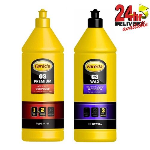 Farecla G3 Premium Abrasive Cutting Compound 1Kg + G3 Wax Top 1L Detailing Kit
