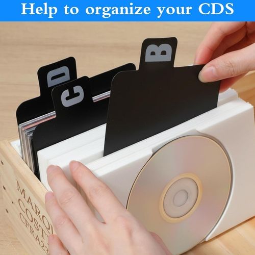 26pcs Black CD/DVD/Vinyl Record Organizer Dividers A-Z Alphabet Tab File Storage — image 4