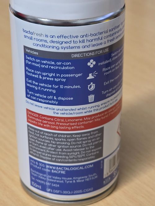 Car Sanitiser Bomb Kills Viruses & Bacteria In Vehicles Interior Air Con  150ml — image 8