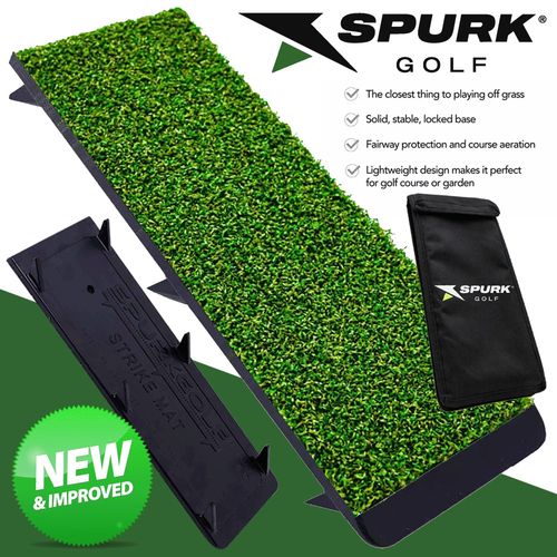 SPURK GOLF STRIKE MAT / SHORT PILE GRASS LAUNCH WINTER MAT +SPURK MAT CARRY CASE — image 1