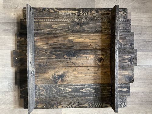 Handmade dark stain Rustic Dartboard Surround Wooden Solid  Shelves Dart Board — image 6