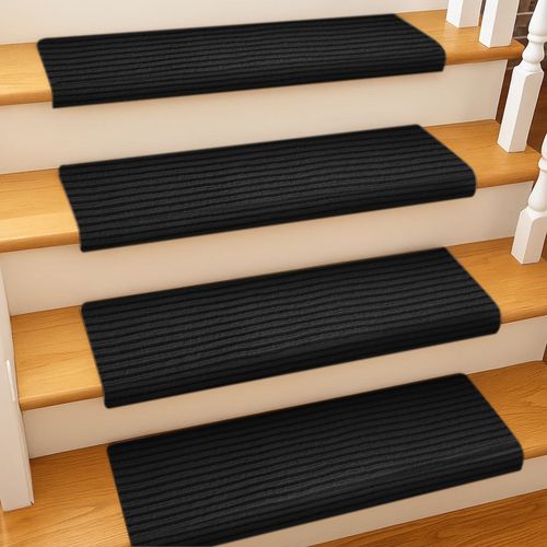 15X Anti-Slip Stair Tread Pads 65x23cm Carpet Stair Treads Mats Self Reused Step — image 1