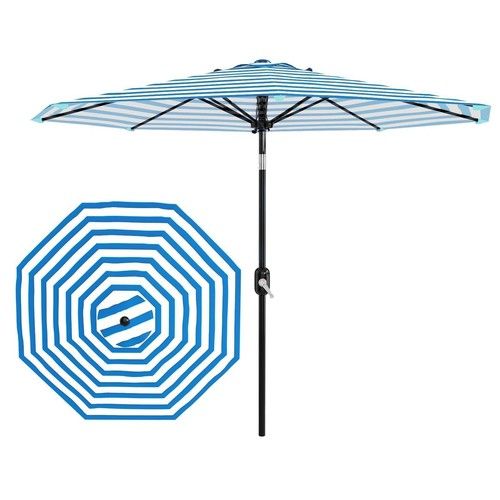 2.7m Garden Parasol Umbrella with Crank and Tilt Outdoor Sun Shade Canopy