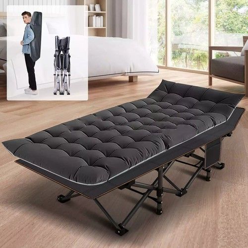 Camping Cot Heavy-Duty Portable Camping Bed  Folding Sleeping Bed with Mattress