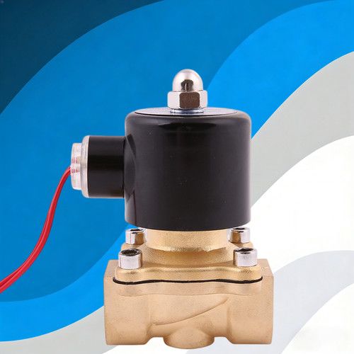 220V Normally Closed Brass Solenoid Valve G1 3/4 Waterproof Flow Control Fitting