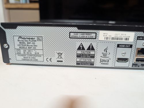 Pioneer BDP-333 Blu-ray DVD Disc Player with original remote tested and working — image 9