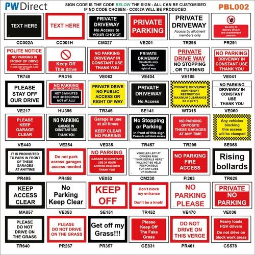 SIGN made to order custom no parking keep clear drive garage access off PBL02D
