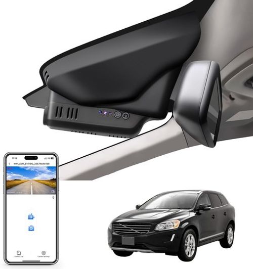 Front 4K & Rear 1080P  Dash Cam for Volvo XC60 2013-2026 Free GPS WiFi & App