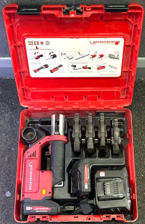 Rothenberger Twin Turbo Romax Compact TT, 2x2.0AH  Batt, 4 Clamps, Charger, Case
