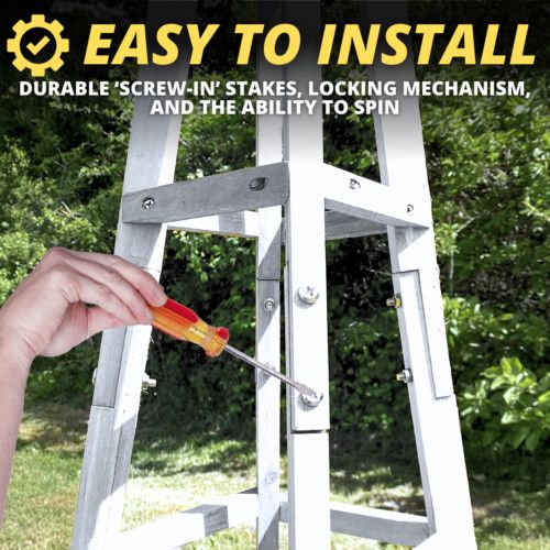 1.9m Garden Wooden Obelisk Pyramid Plant Support Trellis Climbing Frame Outdoor — image 9