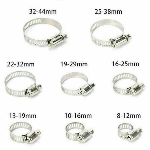 101 Pcs Assorted Stainless Steel Hose Clamp Kit With No Driver Jubilee Clips Set — image 3