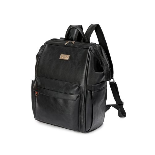 ELF PHOENIX Nappy Bag Backpack Faux Leather Black 5 pcs Set Baby Mummy Dad Gift — image 2
