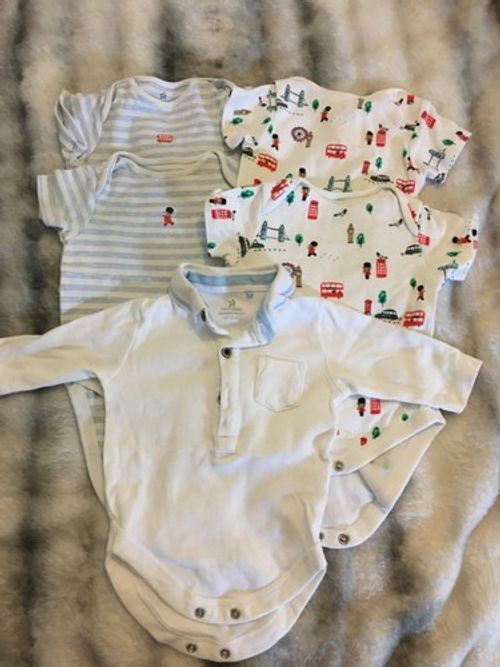 Next Baby Short Sleeve 5 Bodysuit London themed SizeUp To 3 Months