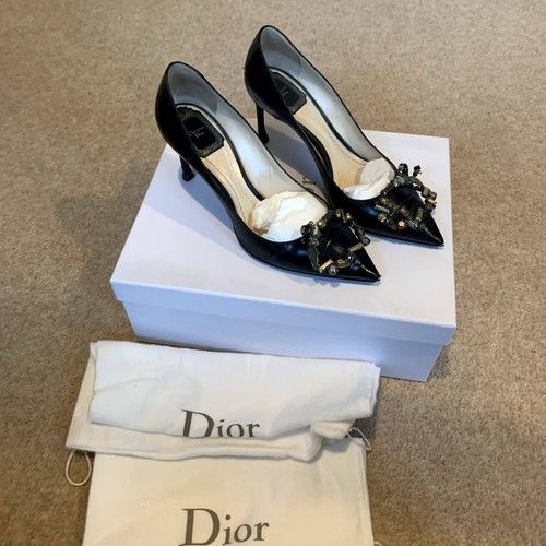Christian Dior Women's Navy Heeled Court Shoes Size 4 EU 37