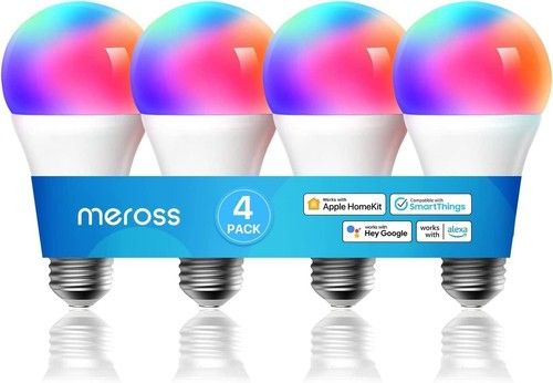 Meross Smart Bulb E27 Screw RGBWW WiFi LED HomeKit Alexa Dimmable 1-4 Pack