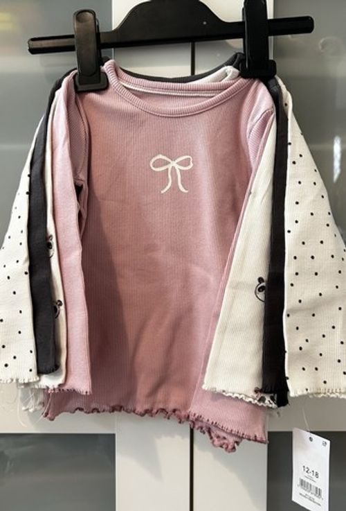 4 Ribbed Baby Girls Tops 12-18 Months George New with Tags
