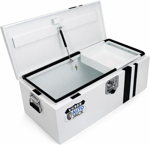 Autojack Heavy Duty Steel Tool Box Chest Lockable Van Garage Workshop 76.5cm