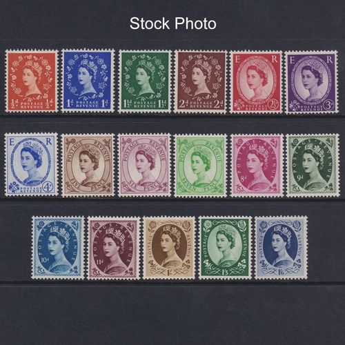 QEII 1952 Wildings Tudor Crown Wmk Basic Set 17 Unmounted Mint UM MNH SG515/531 — image 1