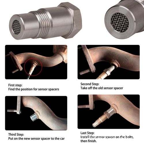 2pcs Oxygen O2 Sensor Spacer Adapter Catalytic Converter Fix Check Engine Light — image 6